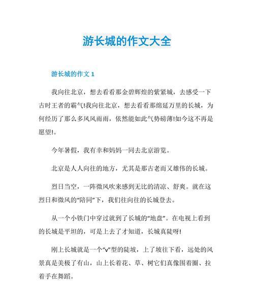 长城上的勇士（一段关于勇气与决心的故事）