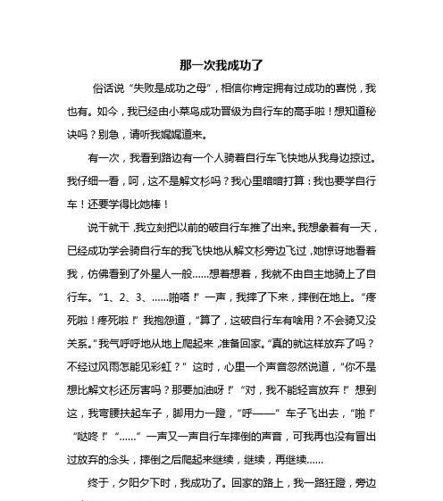 我成功了（战胜自己）