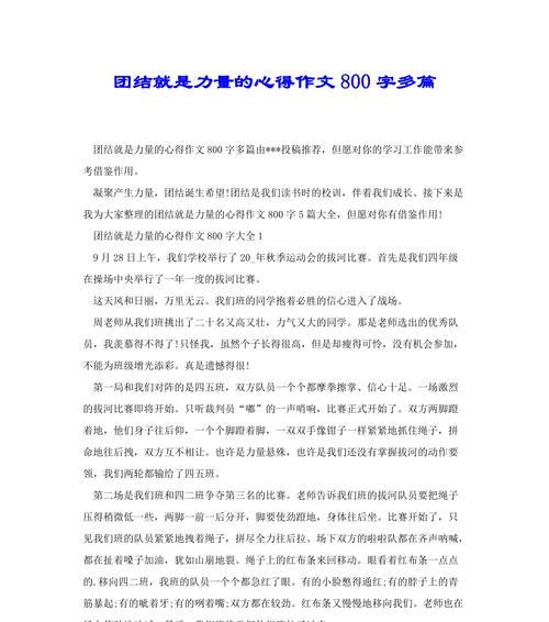 团结力量无限（一场不平凡的比赛）