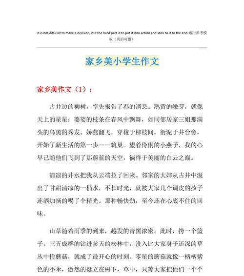 我爱家乡美食：《小镇的味道》
