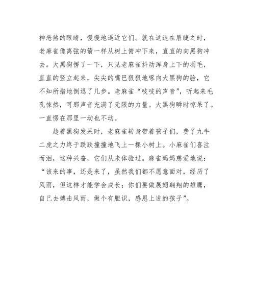 小麻雀的故事：勇敢闯荡的小麻雀