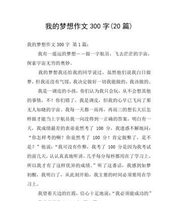 我的梦想（坚持不懈）