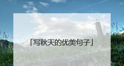 秋天唯美的句子经典有哪些？如何用这些句子表达秋天的美？