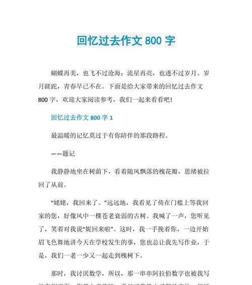 青春的回忆：一段珍贵的记忆