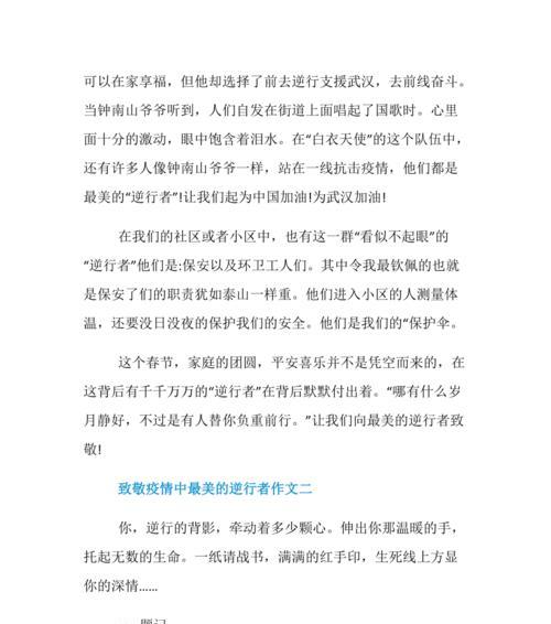 逆行者——我们的英雄（用汗水和血肉守护着我们的健康与安全）