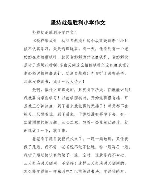 坚持不懈，终将成功（一个女孩的奋斗史）