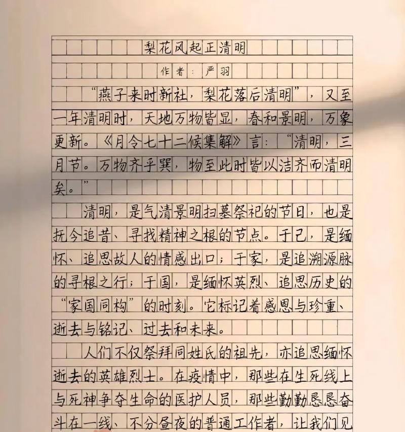 疫在清明作文