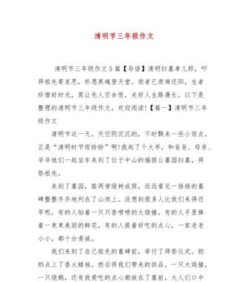 这个清明节假期作文