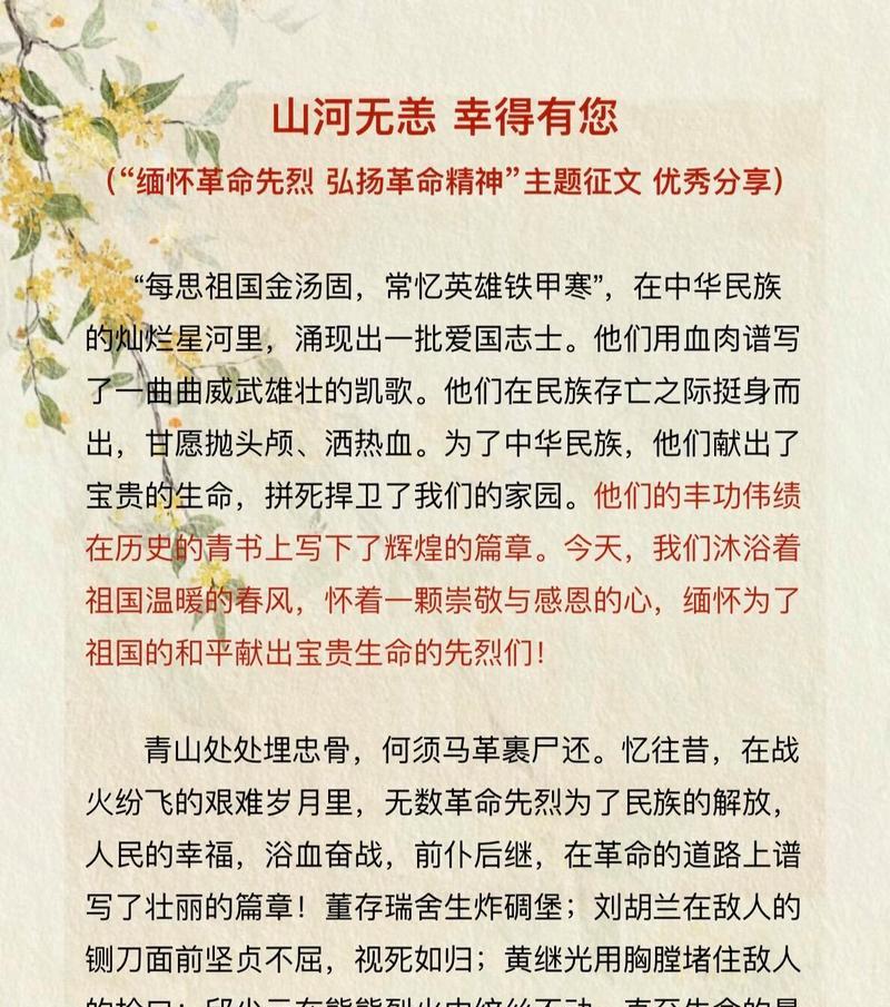 《缅怀忠魂：清明祭》