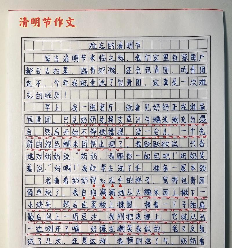 关于清明节的同桌作文