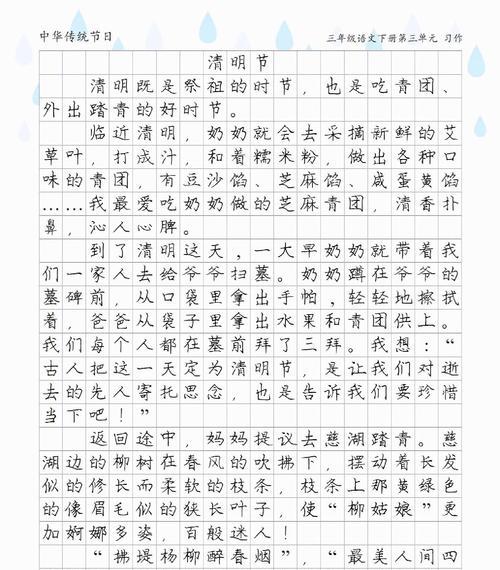 海宁清明吃青团作文