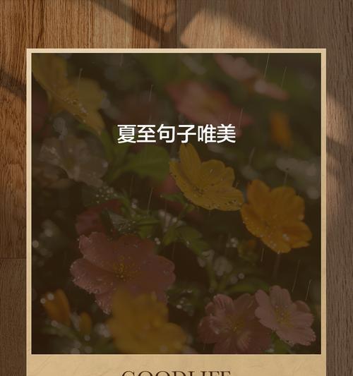 夏至未至含义深刻的话（《夏至未至：幽梦一帘风月无边》）