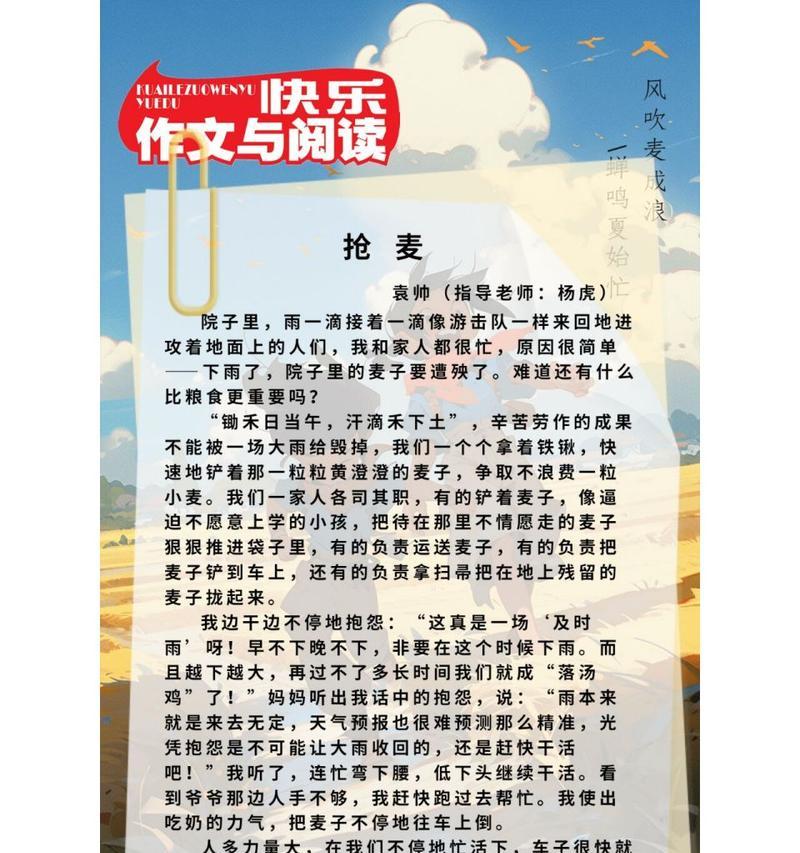 关于芒种的作文800字议论文（《芒种时节的友谊之芽》）