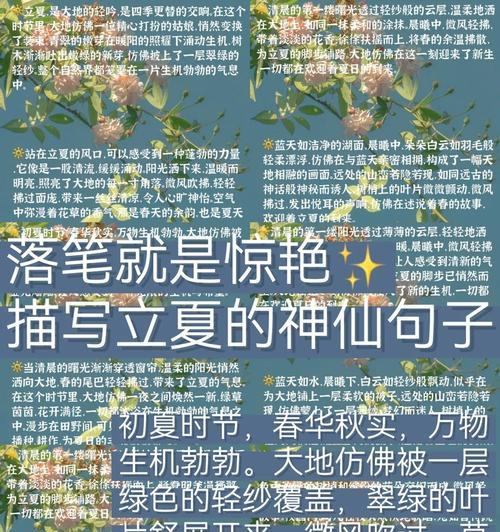 立夏意义的作文500字作文怎么写？（《立夏之际的青春誓言》）