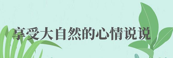 走进自然，感受心灵的安宁（走进自然）