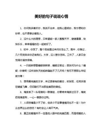以喜欢你为主题的唯美短句（探寻爱情中的美好与感动）