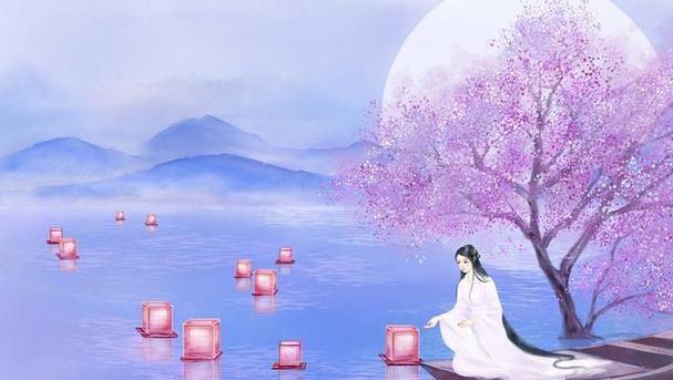 月光如水，皎洁明亮，闪耀着天空。
